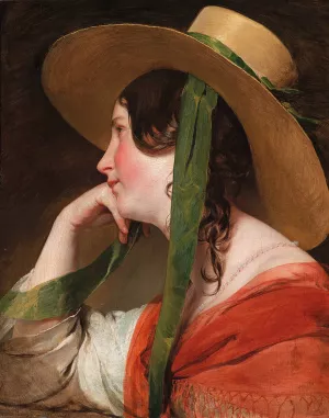 Madchen mit Strohhut Oil painting by Friedrich Von Amerling