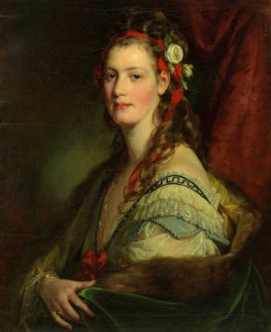 Marie Paterno, geb. Nemetschke, spater Amerling, bzw. Hoyos by Friedrich Von Amerling Oil Painting