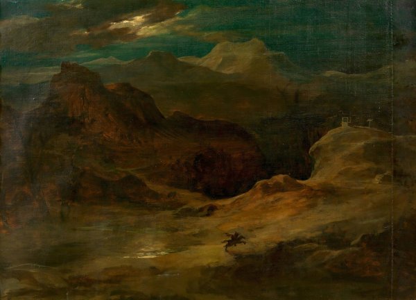 Main Product Photo of Mondlandschaft  Painting by Friedrich Von Amerling