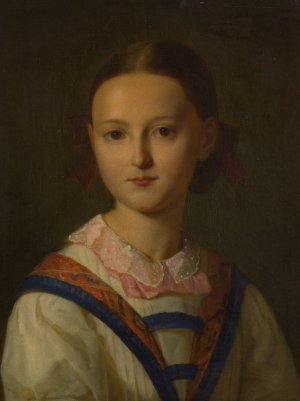 Portrait Of A Young Girl by Friedrich Von Amerling Oil Painting