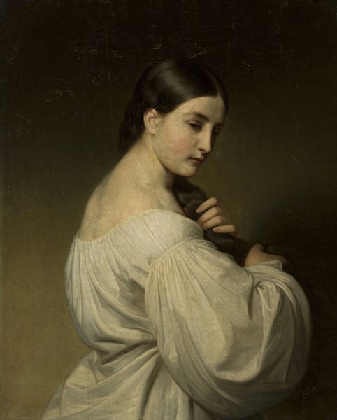 Main Product Photo of Portrait of a young woman Painting by Friedrich Von Amerling