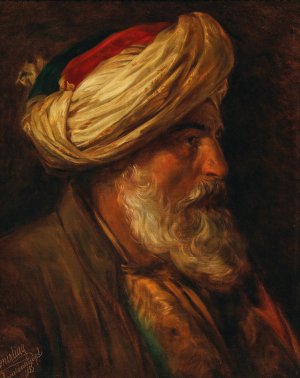 Portrait of an Oriental Man in Profile by Friedrich Von Amerling Oil Painting