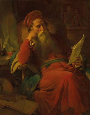 Scholar in his study by Friedrich Von Amerling Oil Painting