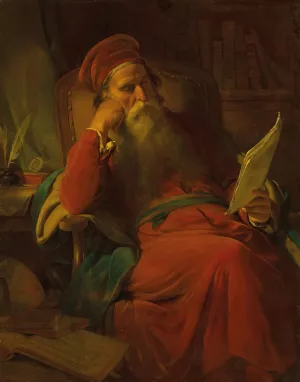 Scholar in his study by Friedrich Von Amerling Oil Painting