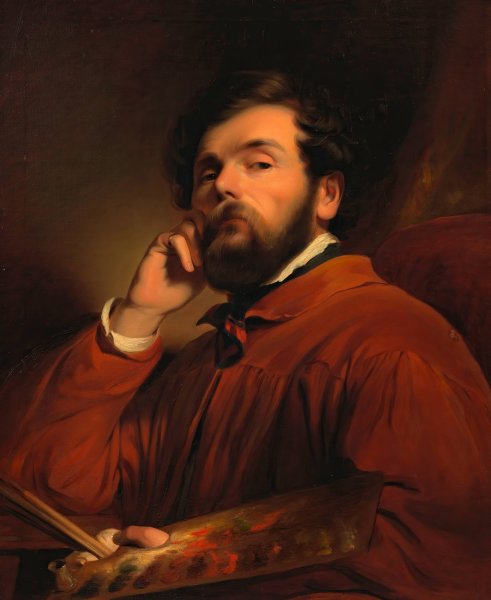 Selbstbildnis Friedrich von Amerling  by Friedrich Von Amerling - Hand-Painted Oil Painting Reproduction
