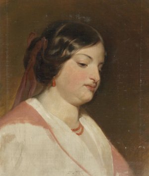 Studie Frl von Heintl by Friedrich Von Amerling Oil Painting