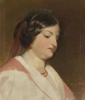 Studie Frl von Heintl by Friedrich Von Amerling Oil Painting