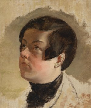 Studie zu einem Knabenkopf by Friedrich Von Amerling Oil Painting