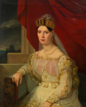 Therese Elsler, Tanzerin by Friedrich Von Amerling Oil Painting