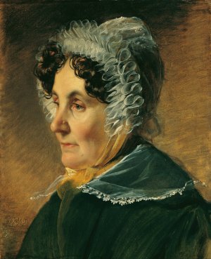 Theresia Amerling, Mutter des Kunstlers by Friedrich Von Amerling Oil Painting
