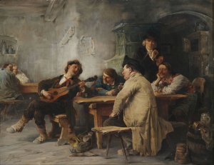 Der fahrende Sanger by Friedrich Von Keller Oil Painting