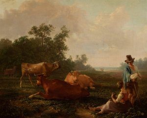 Pastoral scene by Friedrich Von Nerly Oil Painting