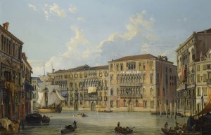 The Palazzo Foscari On The Grand Canal, Venice by Friedrich Von Nerly Oil Painting