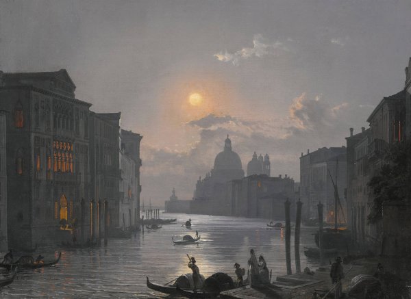 Main Product Photo of Venice, A View Of The Grand Canal With The Palazzo Cavalli-Franchetti And Santa Maria Della Salute Painting by Friedrich Von Nerly