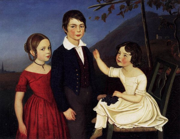 Paul, Maria, and Filomena von Putzer by Friedrich Wasmann - Hand-Painted Oil Painting Reproduction