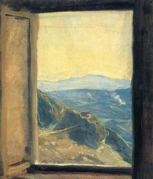 View from a Window by Friedrich Wasmann - Oil Painting Reproduction