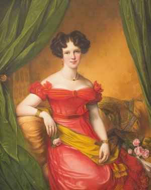 Portrait of Gabrielle von Bulow by Friedrich Wilhelm Herdt Oil Painting