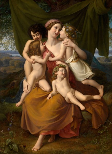 Charity  by Friedrich Wilhelm Schadow - Hand-Painted Oil Painting Reproduction