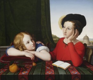 Childhood portrait of Wienczyslaw Potocki and Konstanty Potocki by Friedrich Wilhelm Schadow Oil Painting