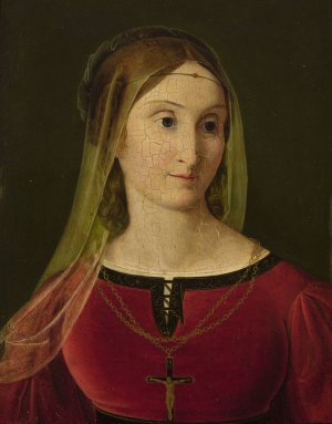 Portrait of Maria Potocka nee Rzewuska by Friedrich Wilhelm Schadow Oil Painting