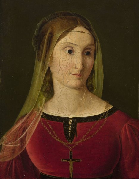 Portrait of Maria Potocka nee Rzewuska by Friedrich Wilhelm Schadow - Hand-Painted Oil Painting Reproduction