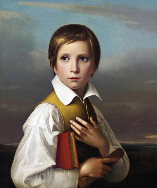 Portrat Felix Schadow  by Friedrich Wilhelm Schadow - Hand-Painted Oil Painting Reproduction