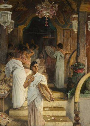Vor einem indischen Tempel by Friedrich Woldemar Oil Painting