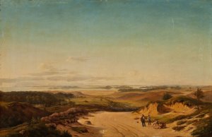 View From Baunebjerg By Horsens Fjord by Frits Grove Oil Painting