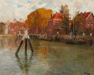 Dordrecht by Frits Thaulow Oil Painting