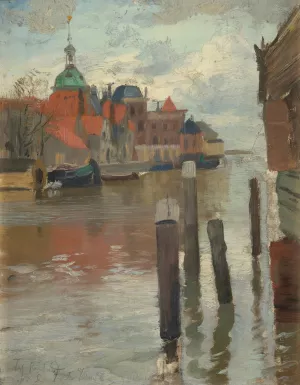 Dortrecht Oil painting by Frits Thaulow