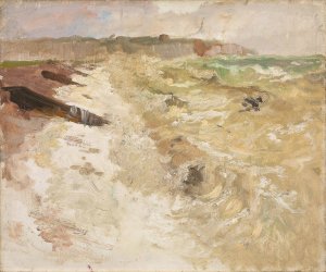 From the Beach at Dieppe by Frits Thaulow Oil Painting