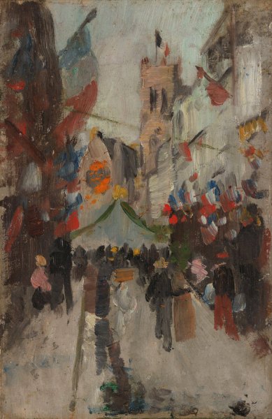 Main Product Photo of July 14th in Dieppe  Painting by Frits Thaulow