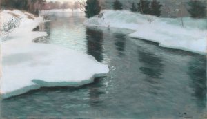 Melting Snow by Frits Thaulow Oil Painting