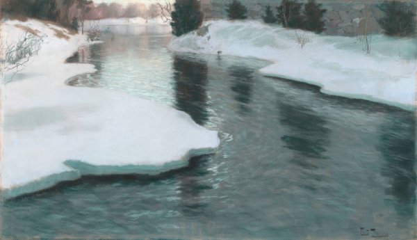 Main Product Photo of Melting Snow  Painting by Frits Thaulow