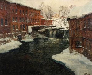 Mill Scene by Frits Thaulow Oil Painting