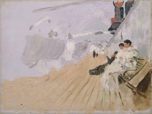 Monks on the Deck by Frits Thaulow Oil Painting