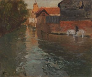 River in northern France by Frits Thaulow Oil Painting