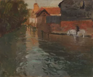 River in northern France by Frits Thaulow Oil Painting