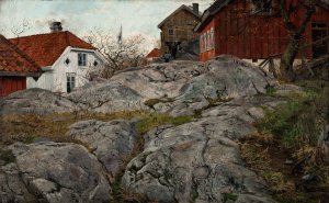 Rock, Motif from Kragero by Frits Thaulow Oil Painting