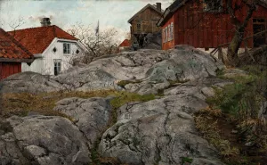 Rock, Motif from Kragero Oil painting by Frits Thaulow