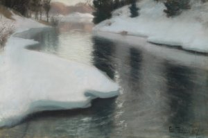 Spring Thaw by Frits Thaulow Oil Painting