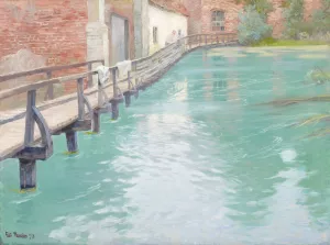 The Mills at Montreuil-sur-Mer, Normandy Oil painting by Frits Thaulow