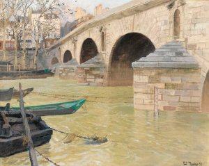 The Pont Marie, Paris by Frits Thaulow Oil Painting