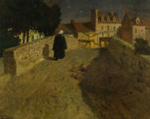 Towards The Pont Lovignon by Frits Thaulow Oil Painting