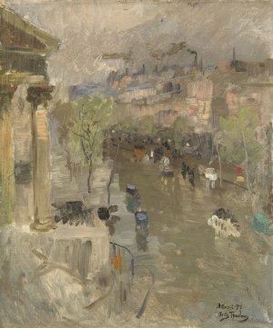 View from Paris near the Madeleine Church by Frits Thaulow Oil Painting