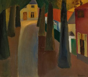 L'allee du chateau a Bachte-Maria-Leerne by Frits Van Den Berghe Oil Painting