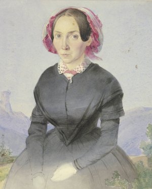 Bildnis der Schwester des Kunstlers by Fritz Bamberger Oil Painting