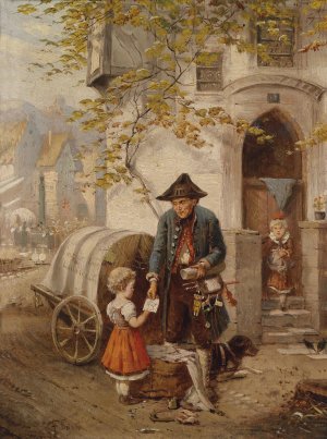 Der Spielzeugverkaufer by Fritz Beinke Oil Painting