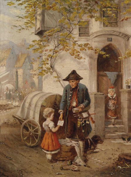 Der Spielzeugverkaufer by Fritz Beinke - Hand-Painted Oil Painting Reproduction