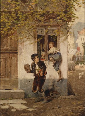 Die Schulschwanzer by Fritz Beinke Oil Painting